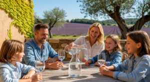 Famille à Aix en Provence buvant de l'eau filtré - Eautonhome